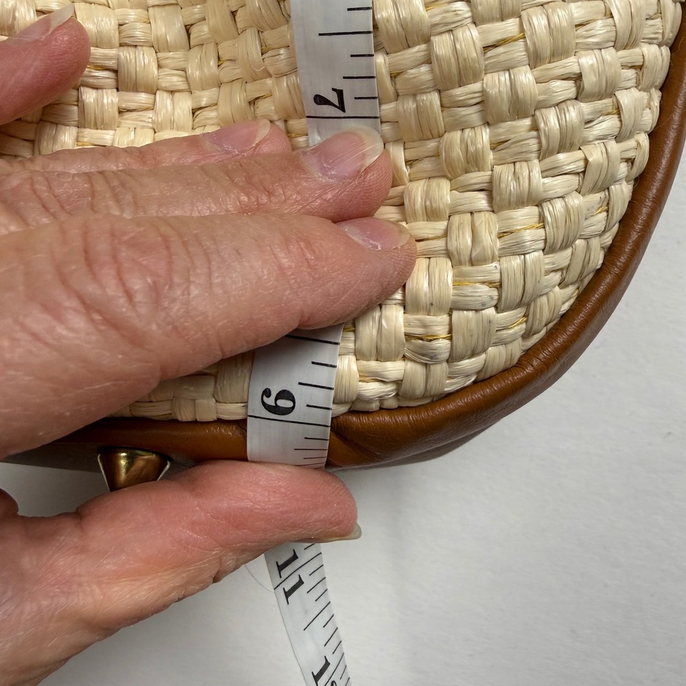 Valentina Fiore Leather/Straw Hobo Bag Woven Made in Italy Coastal Summer Chic - Picture 11 of 11